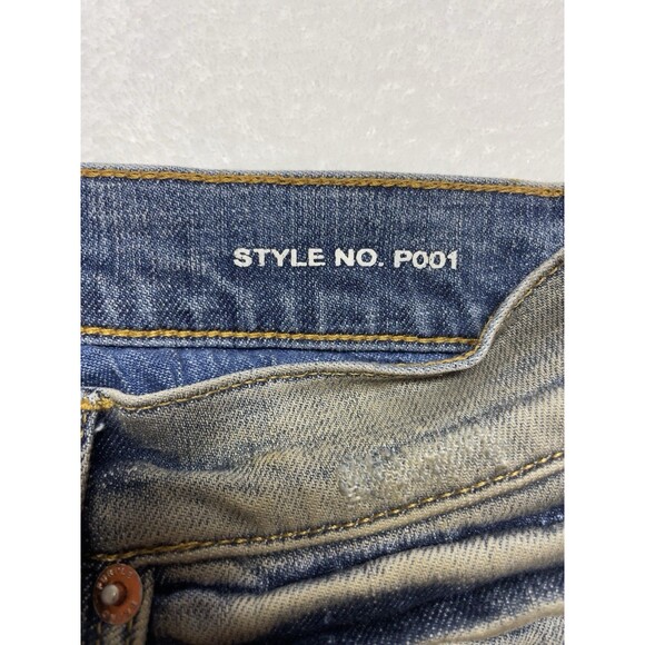 Purple-Brand P001 Slim Fit Indigo Oil Repair Men's Size 29x32 Distressed Jeans - Picture 10 of 15